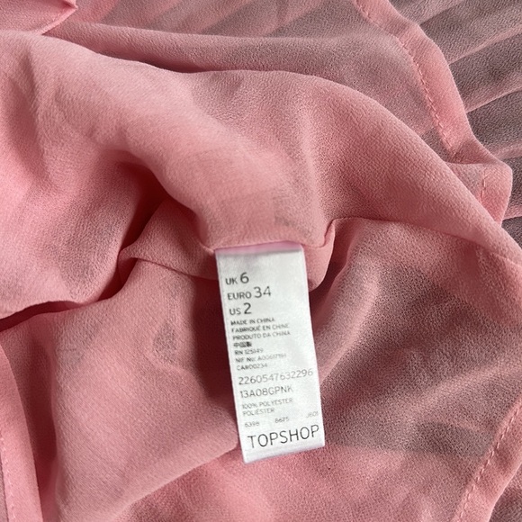 Topshop Pink Pleated Camisole Tank Top 2 - Picture 6 of 6